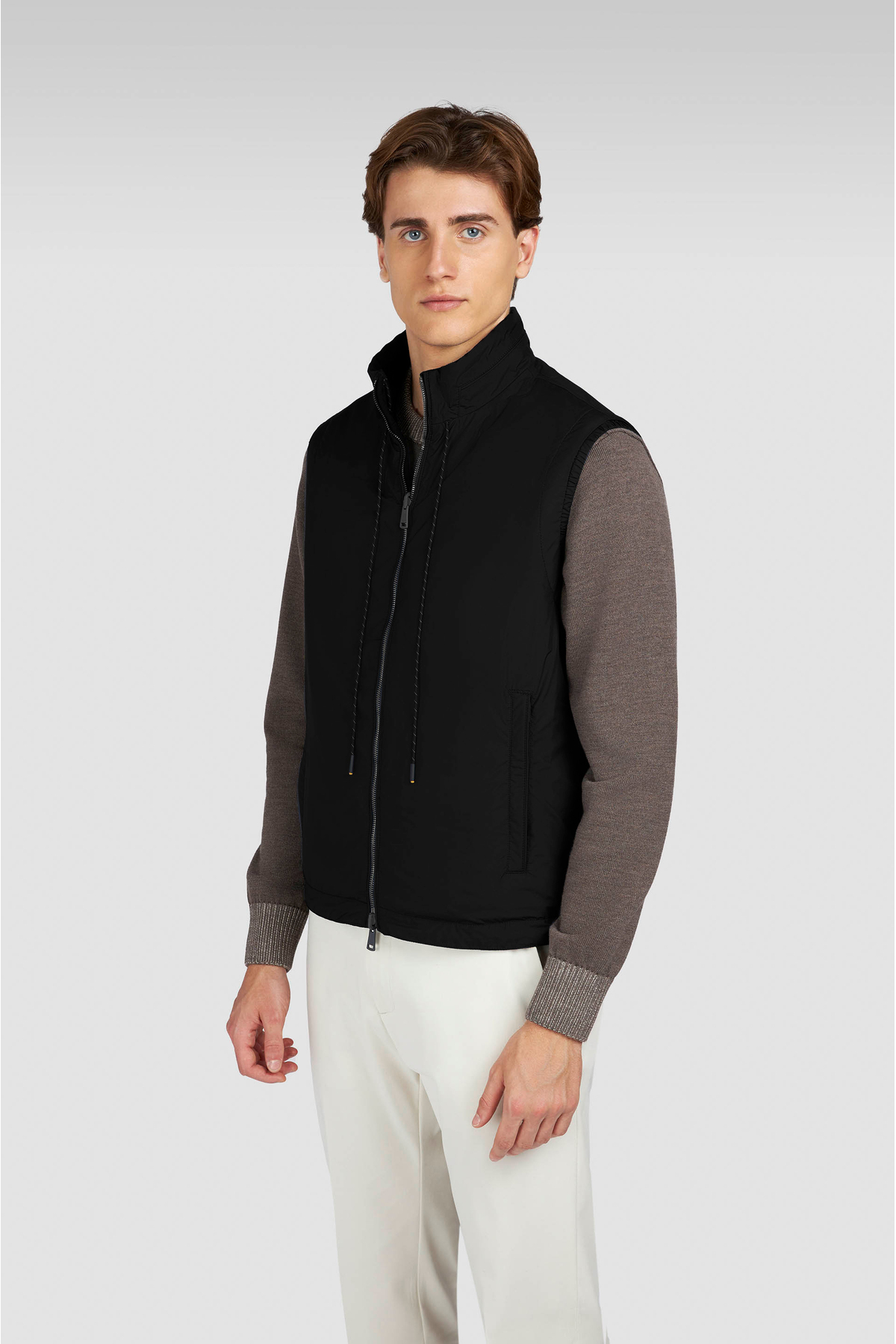 پال اند شارک کاپشن مردانه ترکیبی از پشم، ابریشم و میکروفایبر، سایز معمولی، زیپ‌دار، دو طرفه، مشکی، کد ۱۵۳۱۲۶۲۶-۰۱۱