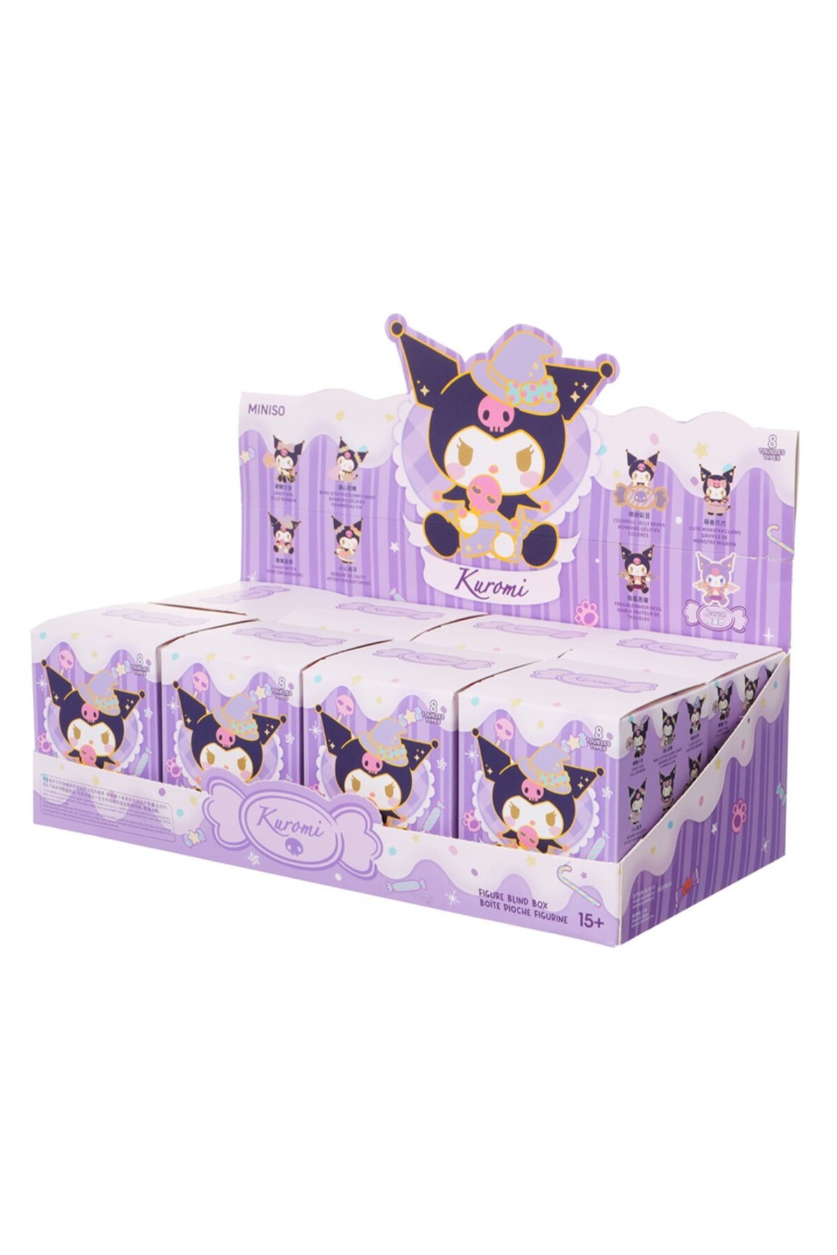 Miniso Sanrio Lisanslı Kuromi Şeker Serisi Rozet Figürlü Kutu