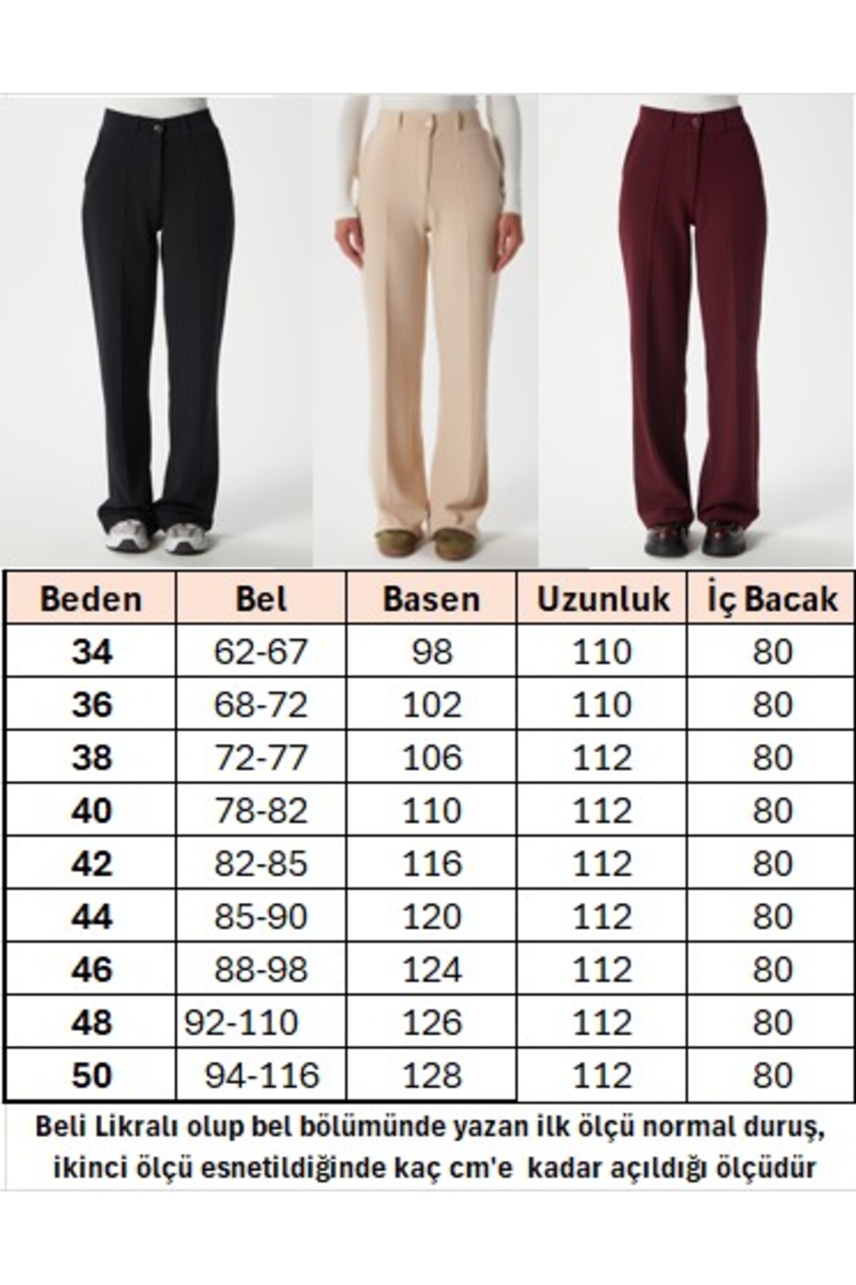 Ritnice  Likra Serisi Lift Süs Dikişli Esnek Antrasit Palazzo Pantolon - Görsel 8