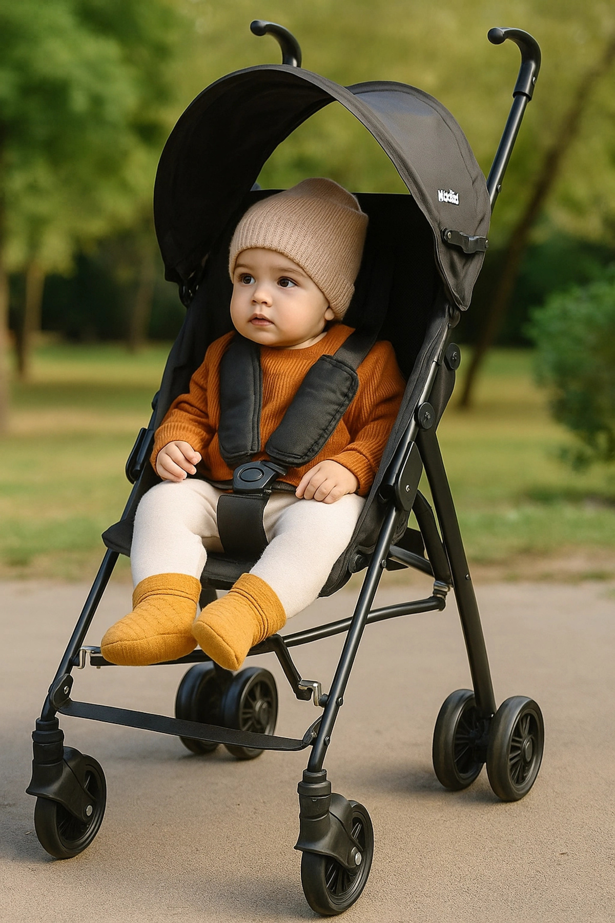 Babyklas Miccho Pratik Katlanabilir Baston Bebek Arabası | Siyah