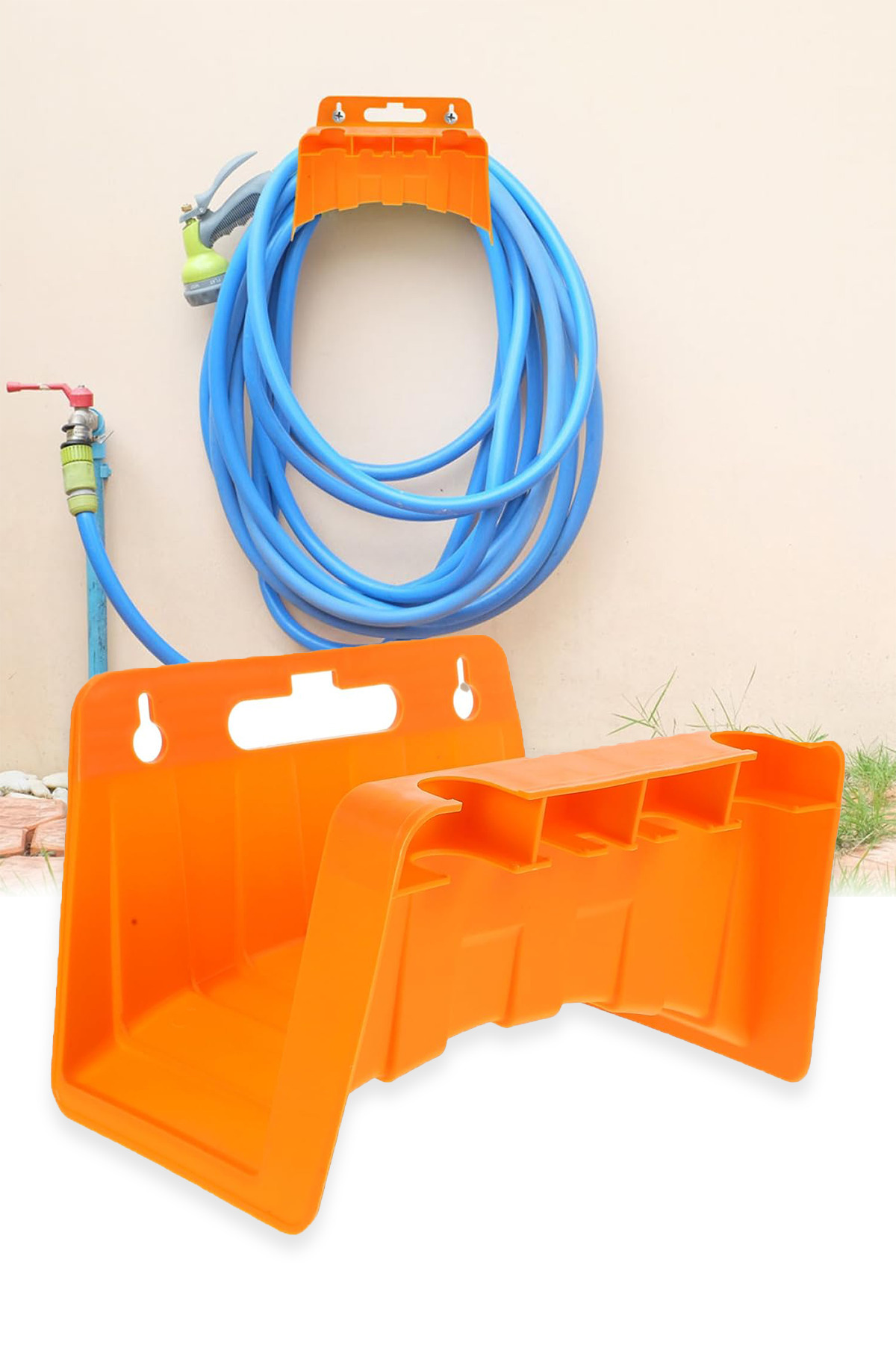 Ganjem Hortum Asma Aparatı Bahçe El Aletleri Saklama Sarma Kutusu Duvara Monte Tornavida Matkap Tutucu