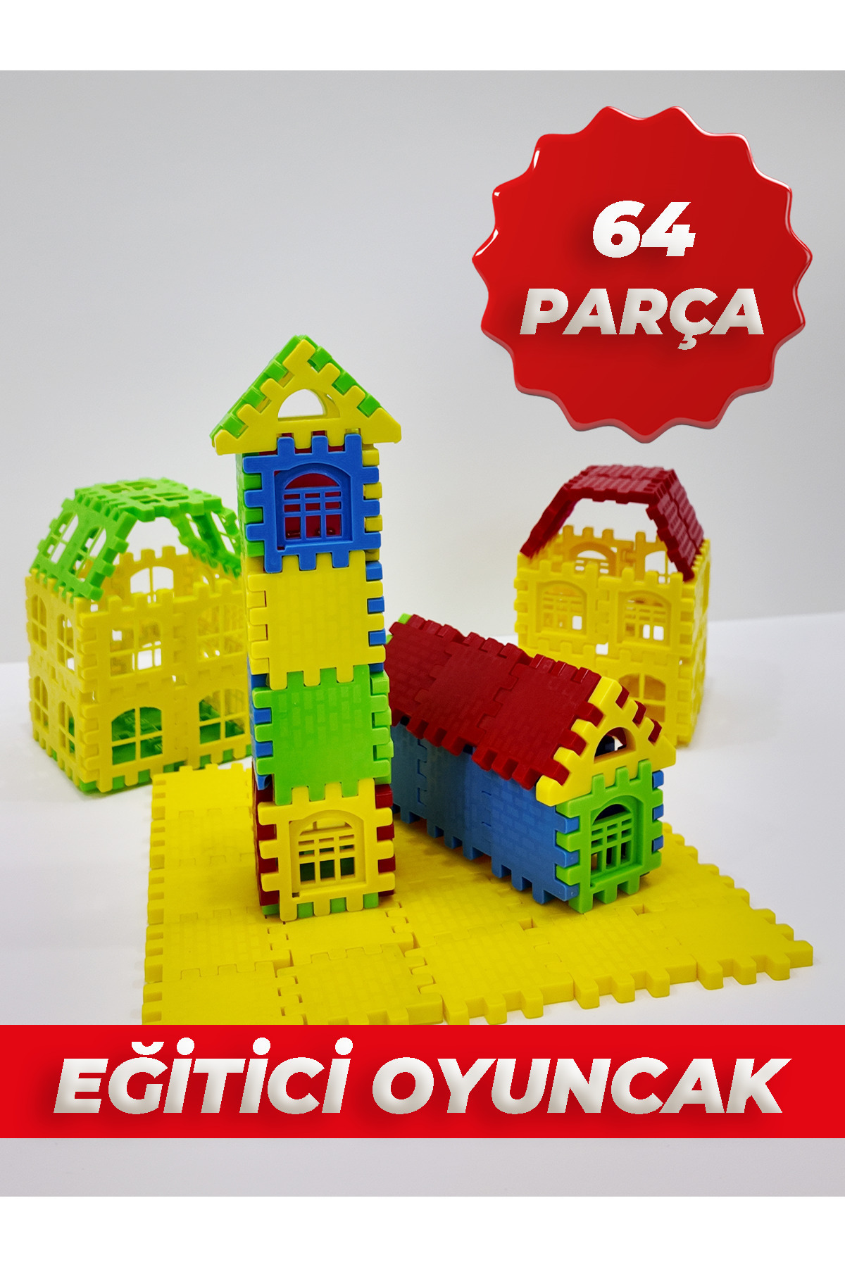 Fast Story Puzzle City 3d Yapı Ve Tasarım Blokları 64 Parça Eğitici Oyuncak Seti fotoğrafı 3 (önizleme)