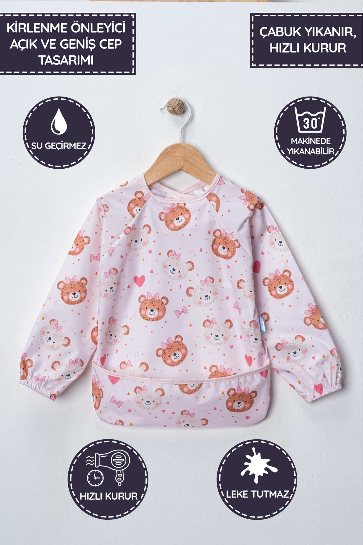 Buude Kids Sıvı Geçirmez Aktivite-Mama Önlüğü 1 Adet fotoğrafı 2 (önizleme)