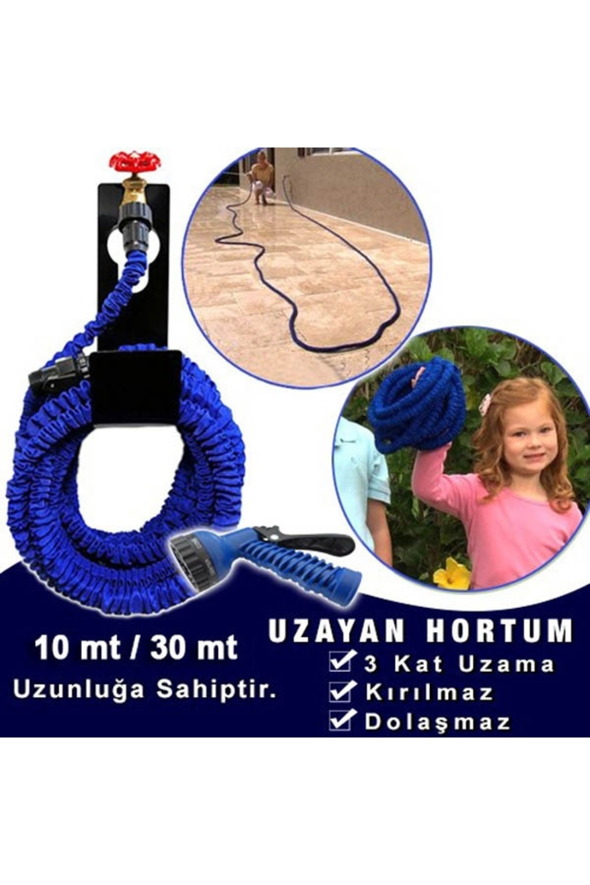 Lacerta Tabancalı Uzayan Hortum 30 Metre
