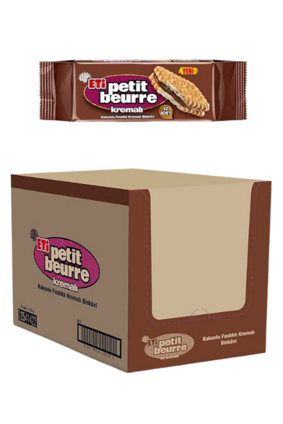Eti Petit Beurre Kakaolu Fındık Kremalı Bisküvi 270 GR * 15 Adet
