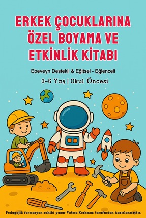 Butik Serdivan Erkek Çocuklarına Özel Boyama Kitabı ve Etkinlik Kitabı (48 Sa...