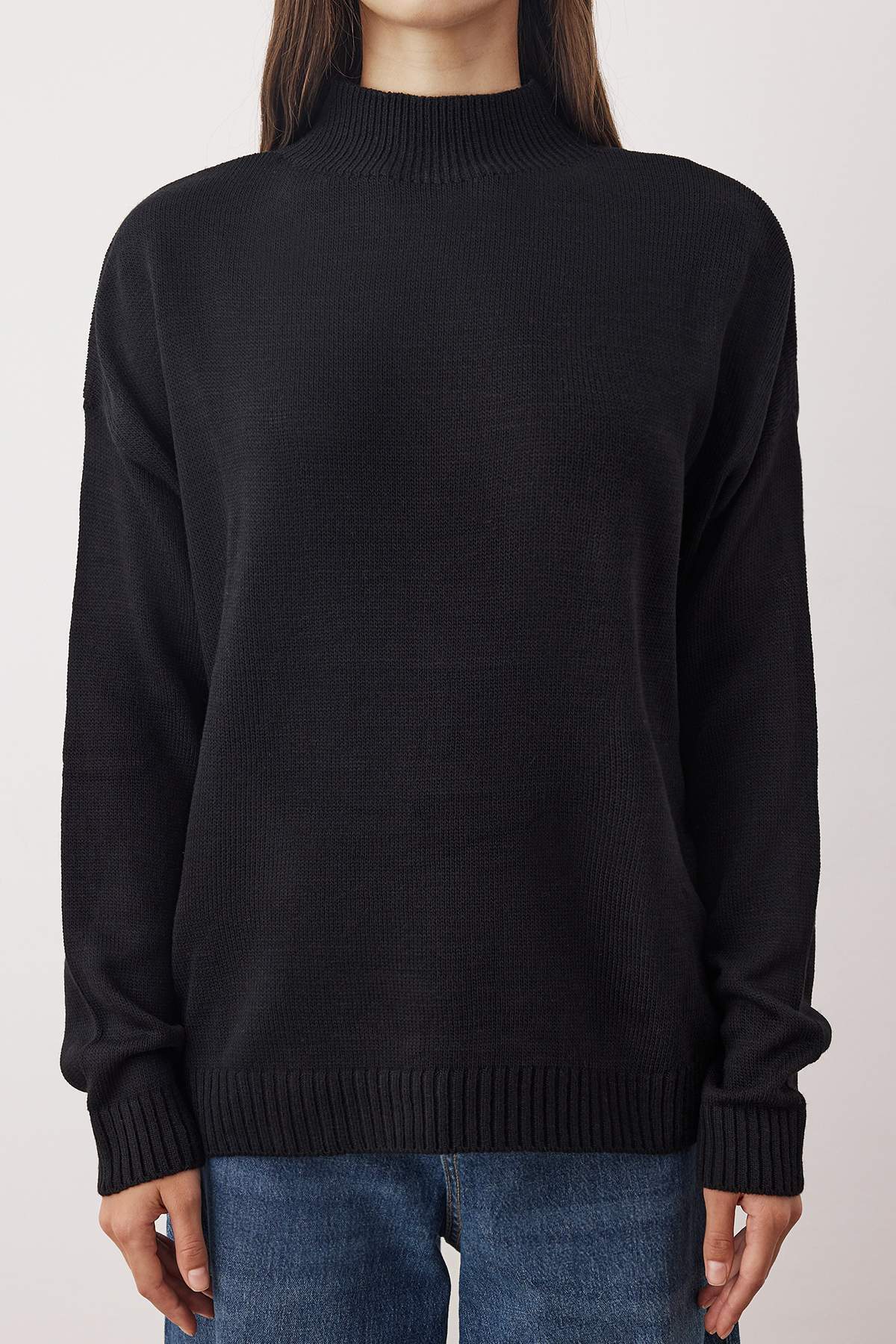 Trendyolmilla  Siyah-Ekru Basic İkili Paket Triko Kazak TWOAW26KZ00232 - Görsel 6