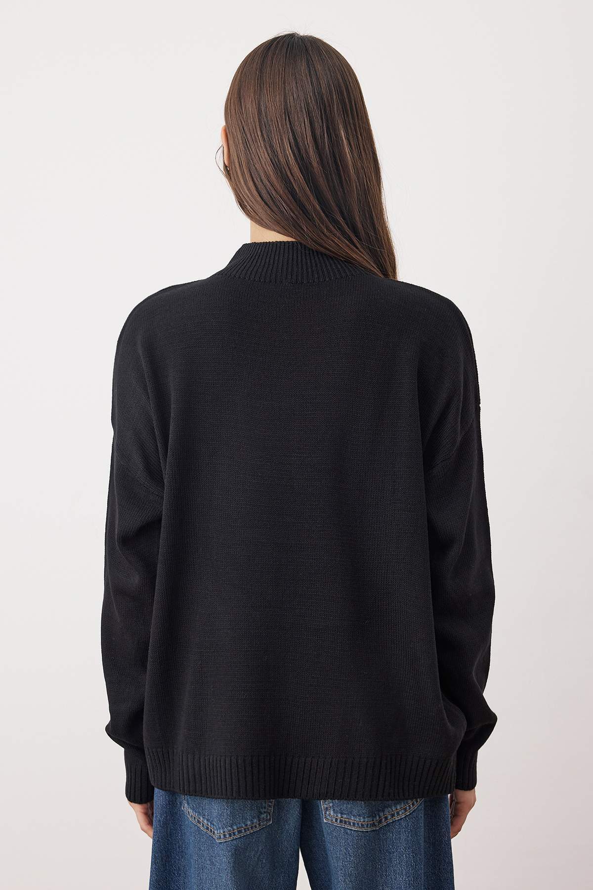 Trendyolmilla  Siyah-Ekru Basic İkili Paket Triko Kazak TWOAW26KZ00232 - Görsel 7