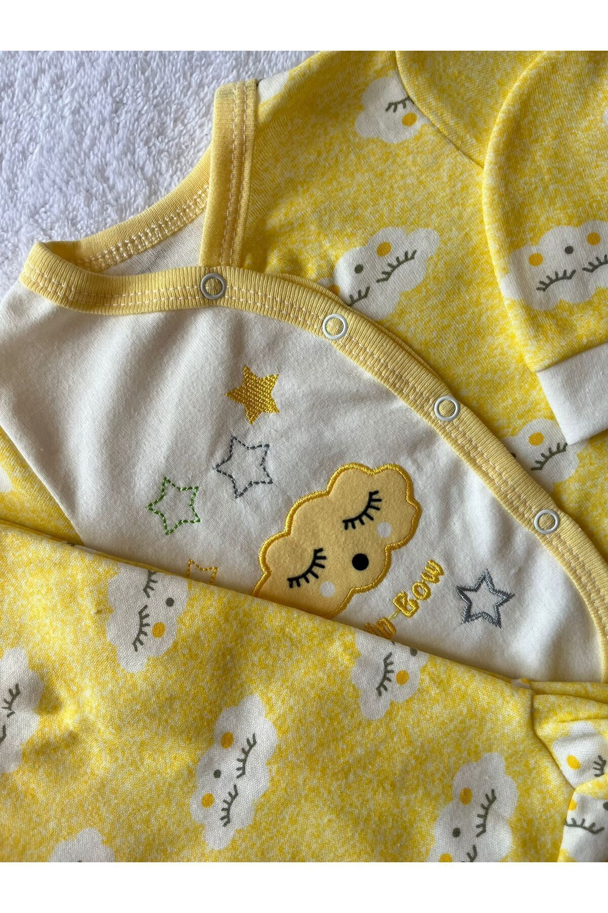 MBK GARDEN Şapkalı 3'lü Bebek Takımı 0-3 Ay,Yenidoğan fotoğrafı 4 (önizleme)