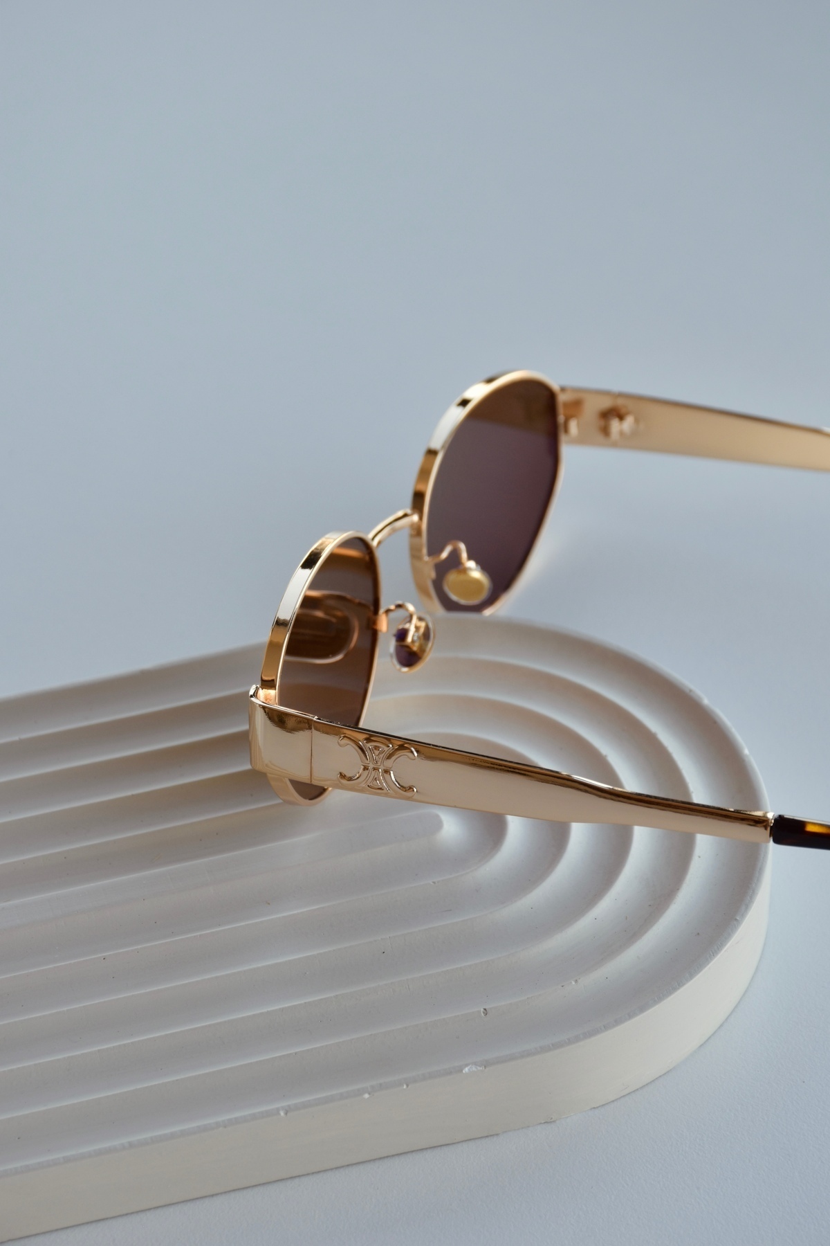 LOOKUP NEW Alev Unisex Kadın Erkek Uv400 Korumalı Oval Kahverengi Gold Leopar NyIon Cam Metal Güneş Gözlüğü görsel 4