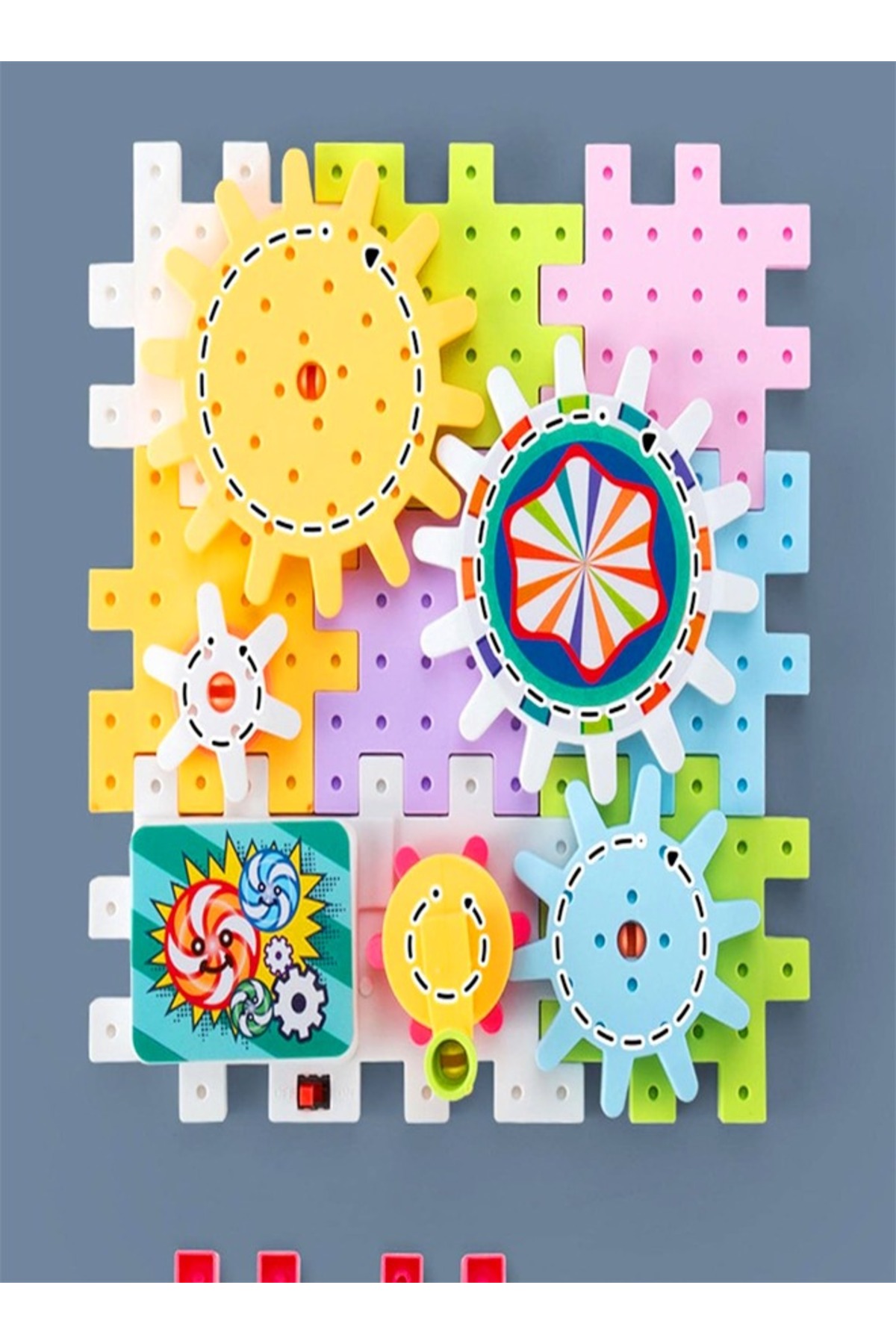 ۸۳ تکه بلوک‌های ساختنی الکتریکی اسباب‌بازی آموزشی کودک، کیت اسباب‌بازی ساخت‌وساز ۳۶×۶×۲۲ سانتی‌متر