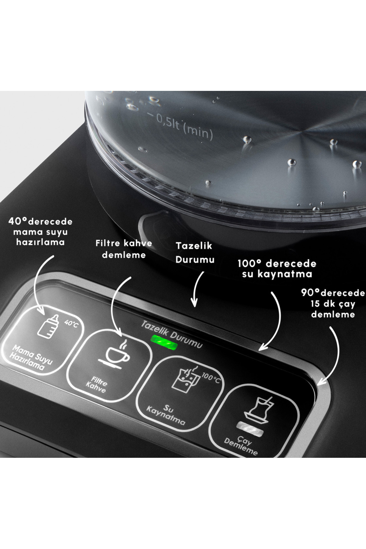 Karaca Çaysever Robotea Pro Connect 4 in 1 Konuşan Otomatik Cam Çay Mama ve Filtre Kahve Makinesi Wİ-Fİ fotoğrafı 4 (önizleme)