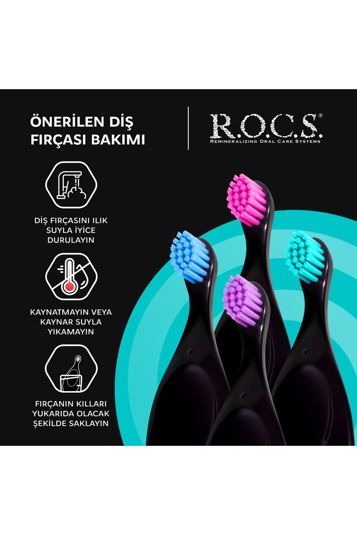 R.O.C.S. Baby Neon 0-3 Yaş Için Ekstra Yumuşak Diş Fırçası - Turkuaz fotoğrafı 5 (önizleme)