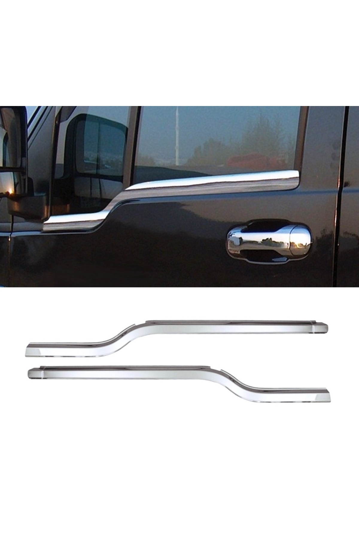 MYTUNİNG Ford Connect 2002 -2013 Arası Krom Cam Çıtası 2 Prç. P.çelik
