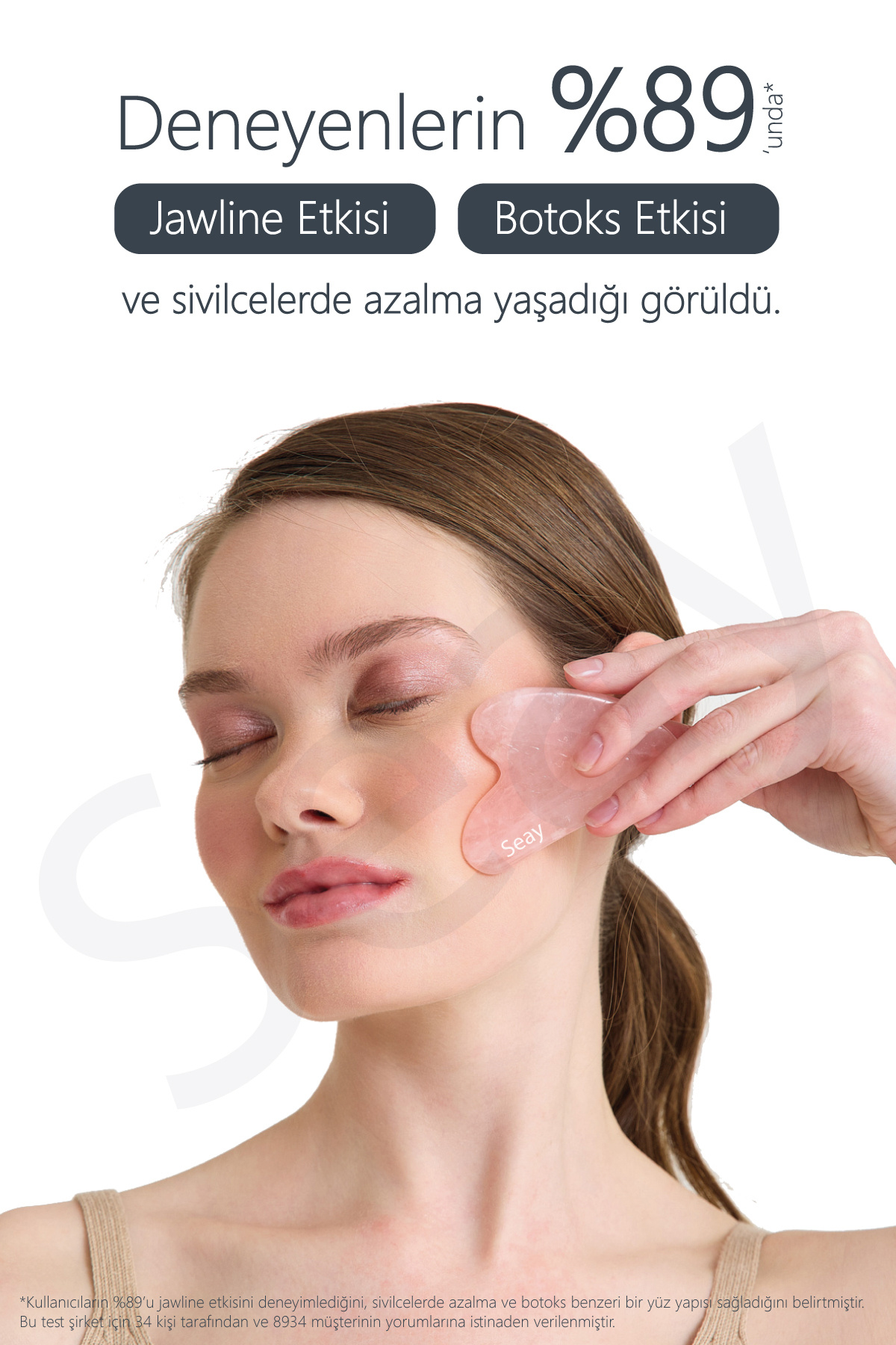 Pembe Kuvars Taşı Gua Sha Yüz Masaj Aleti Değerli Doğal Taş Sertifikalı — صورتی Seay910237 — تصویر 3 از 7