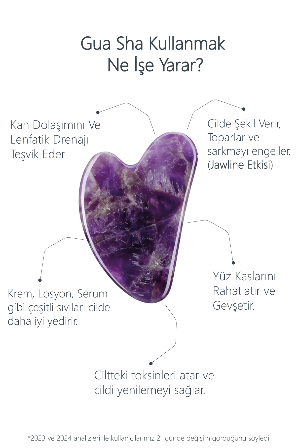 Pembe Kuvars Face Roller Ve Ametist Kalp Gua Sha Yüz Masaj Aleti Seti Değerli Doğaltaş Sertifikalı — صورتی PembeAmetist — تصویر 6 از 8