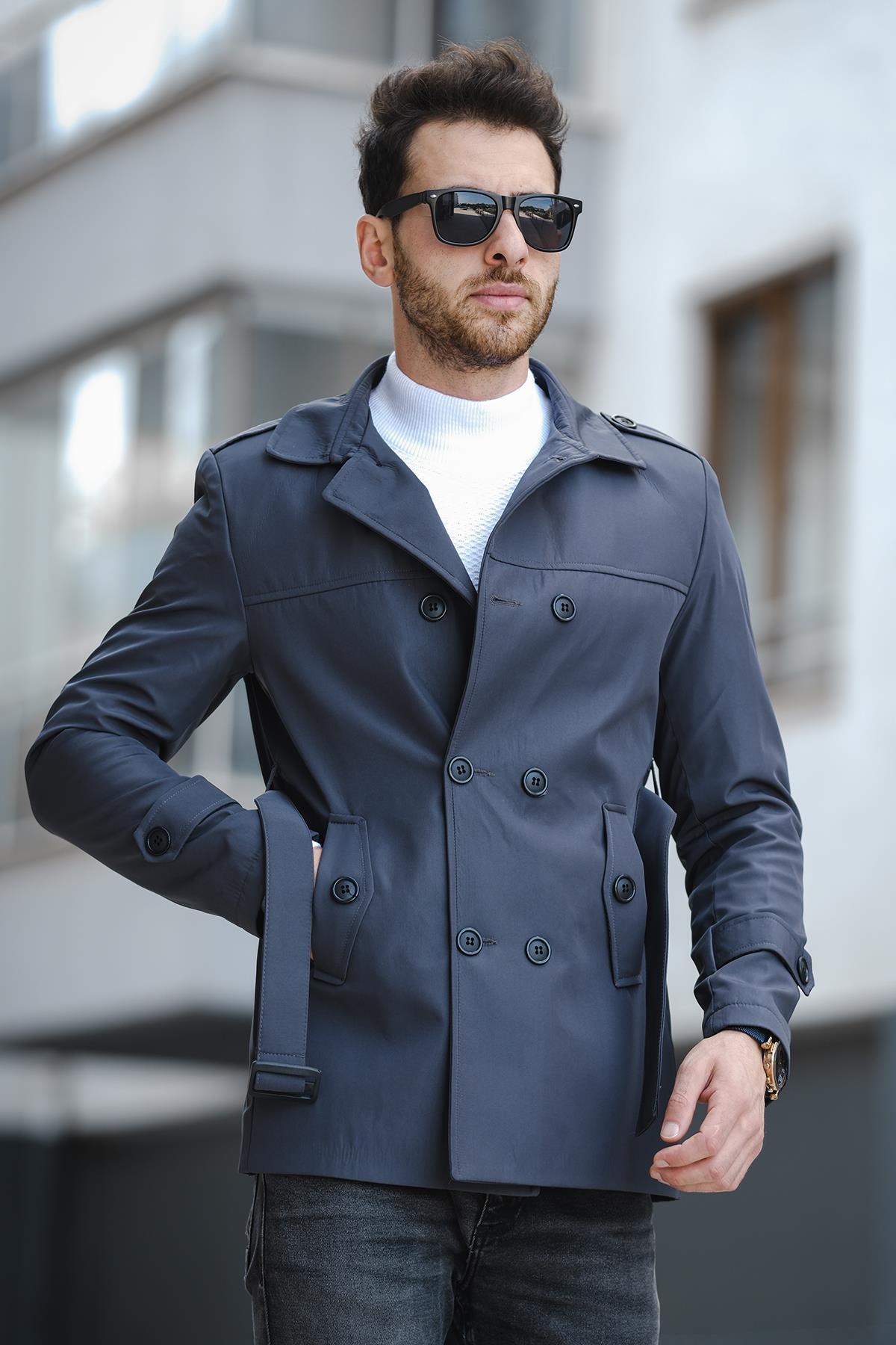 Oksit Lusaka Su İtici Slim Fit Kemer Detaylı Trençkot