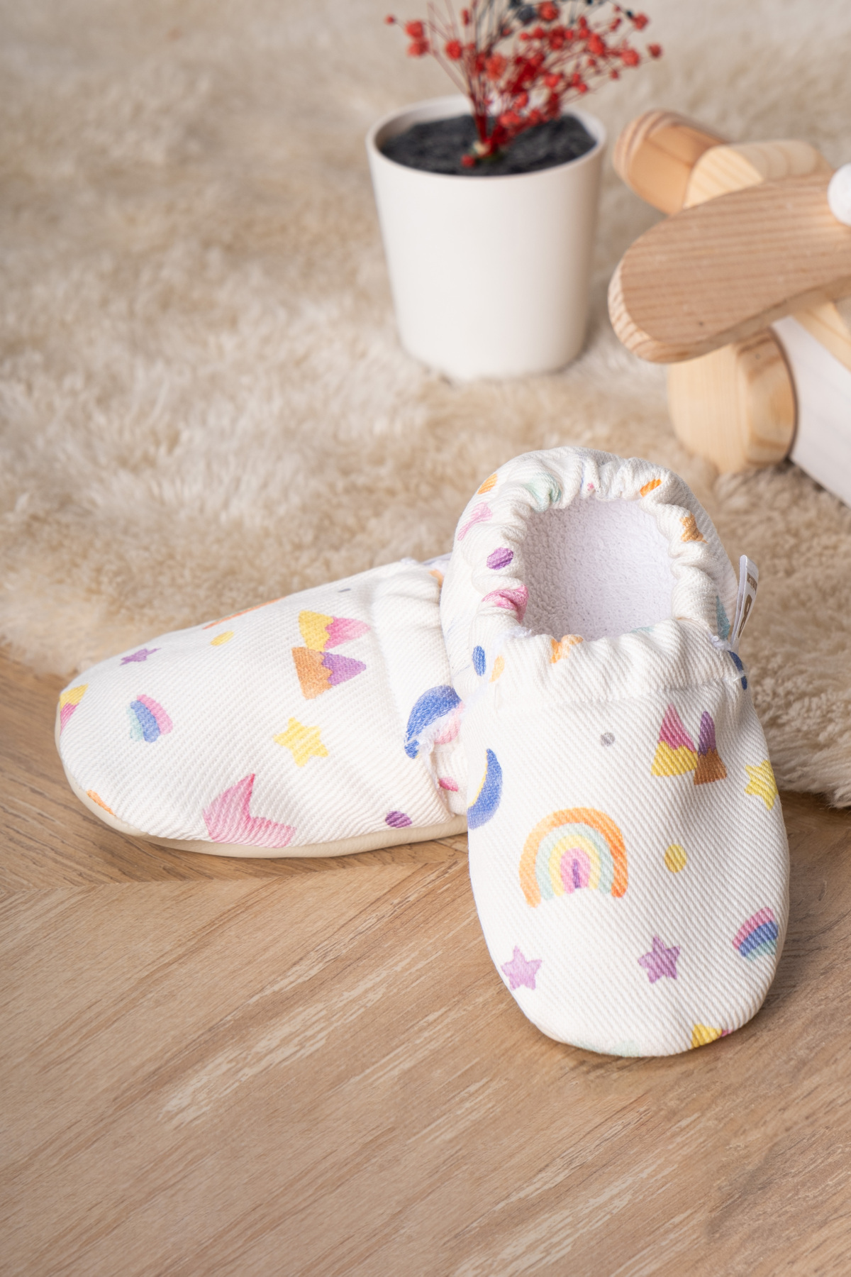 Buude Kids Kaydırmaz Tabanlı, Pamuk Havlu Astarlı Bebek Patiği fotoğrafı 3 (önizleme)