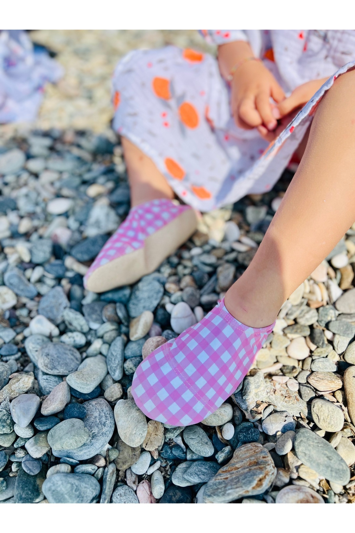 Ella Bonna Kaydırmaz Taban, Unisex Bebek, Çocuk Deniz Ayakkabısı, Havuz Patiği, Pembe Çizgili fotoğrafı 6 (önizleme)