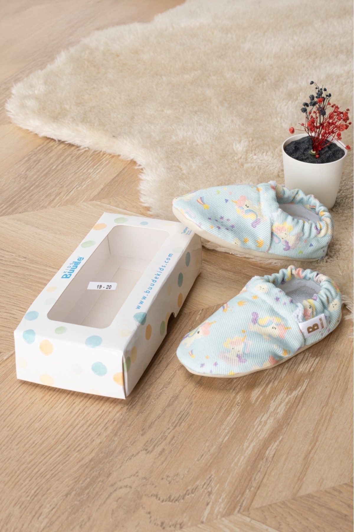 Buude Kids Kaydırmaz Tabanlı, Pamuk Havlu Astarlı Bebek Patiği fotoğrafı 2 (önizleme)