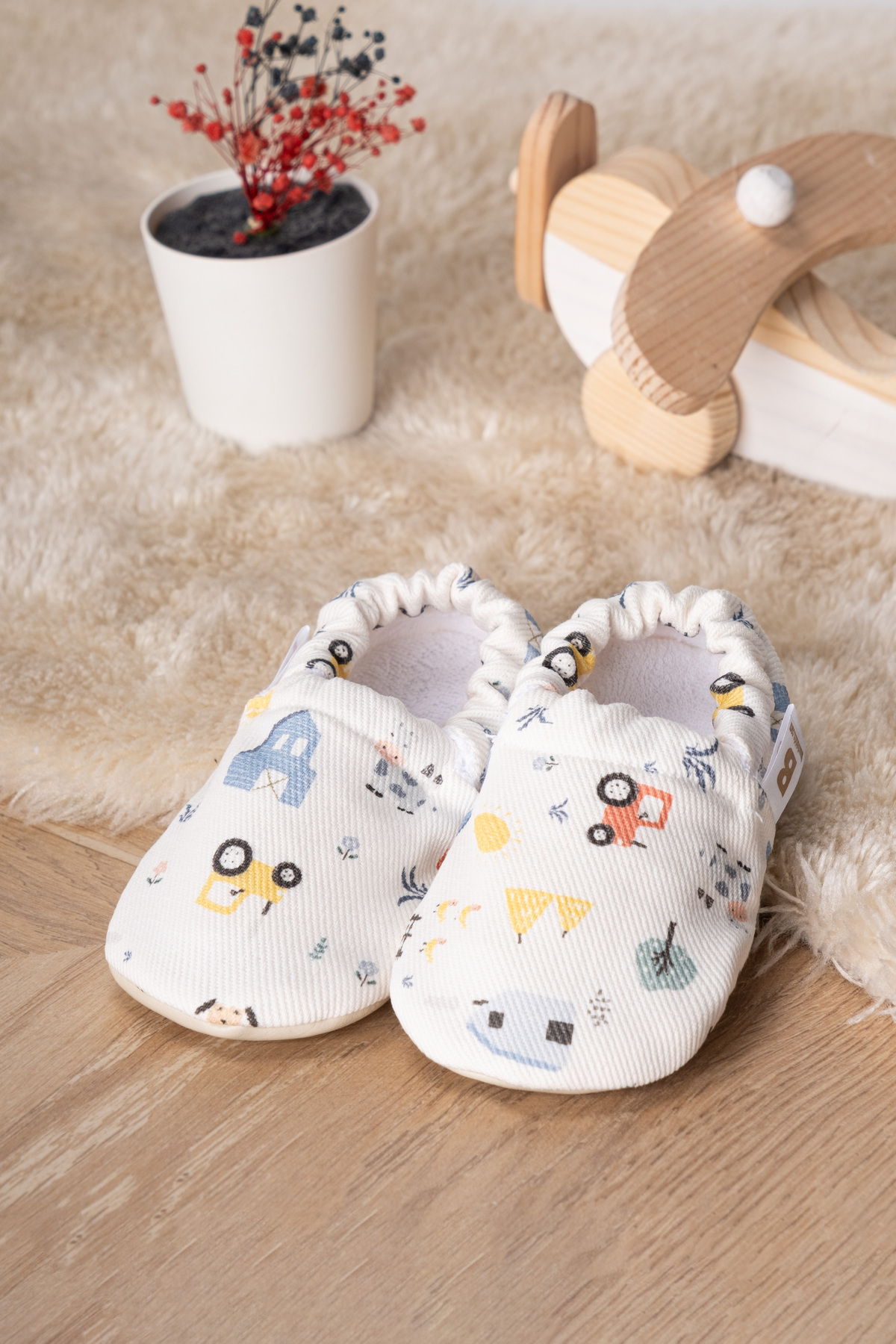 Buude Kids Kaydırmaz Tabanlı, Pamuk Havlu Astarlı Bebek Patiği fotoğrafı 5 (önizleme)