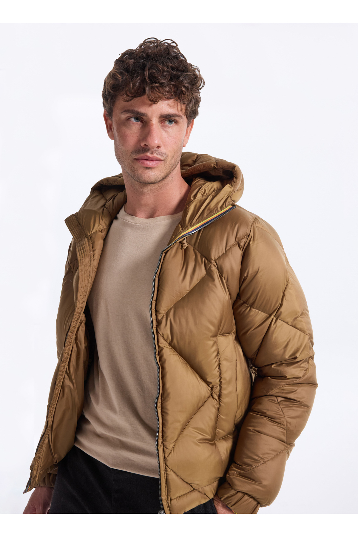 پالتو مردانه خاکستری - قهوه‌ای K8136FW_QUILL SUPER LIGHT THERMO HE