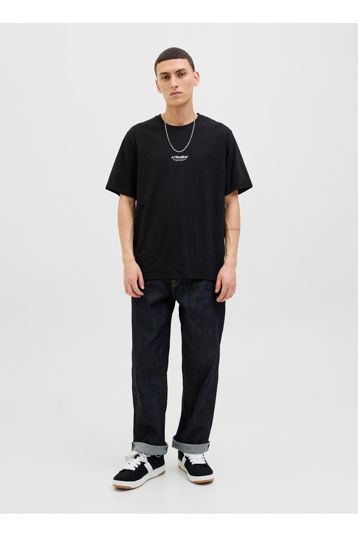 جک اند جونز تی شرت مردانه مشکی یقه جک اند جونز 12278787_JJESOHO TEE SS CREW NECK N