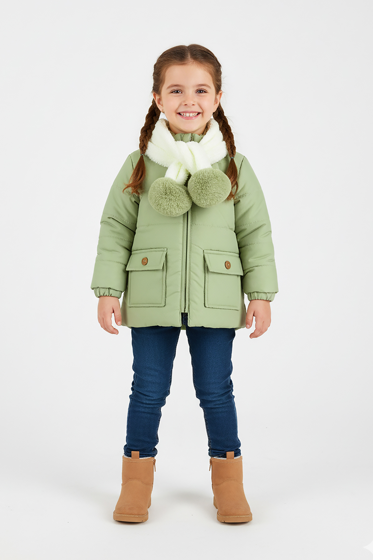 ekozmonot bebek tulumları Unisex Bebek Mont Su Geçirmez İç Kısmı Kalın Welsoft Kapşonlu Kız Çocuk Mont fotoğrafı 2 (önizleme)