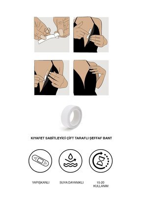 C&CITY Kıyafet Sabitleyici Çift Taraflı Şeffaf Bant Şeffaf