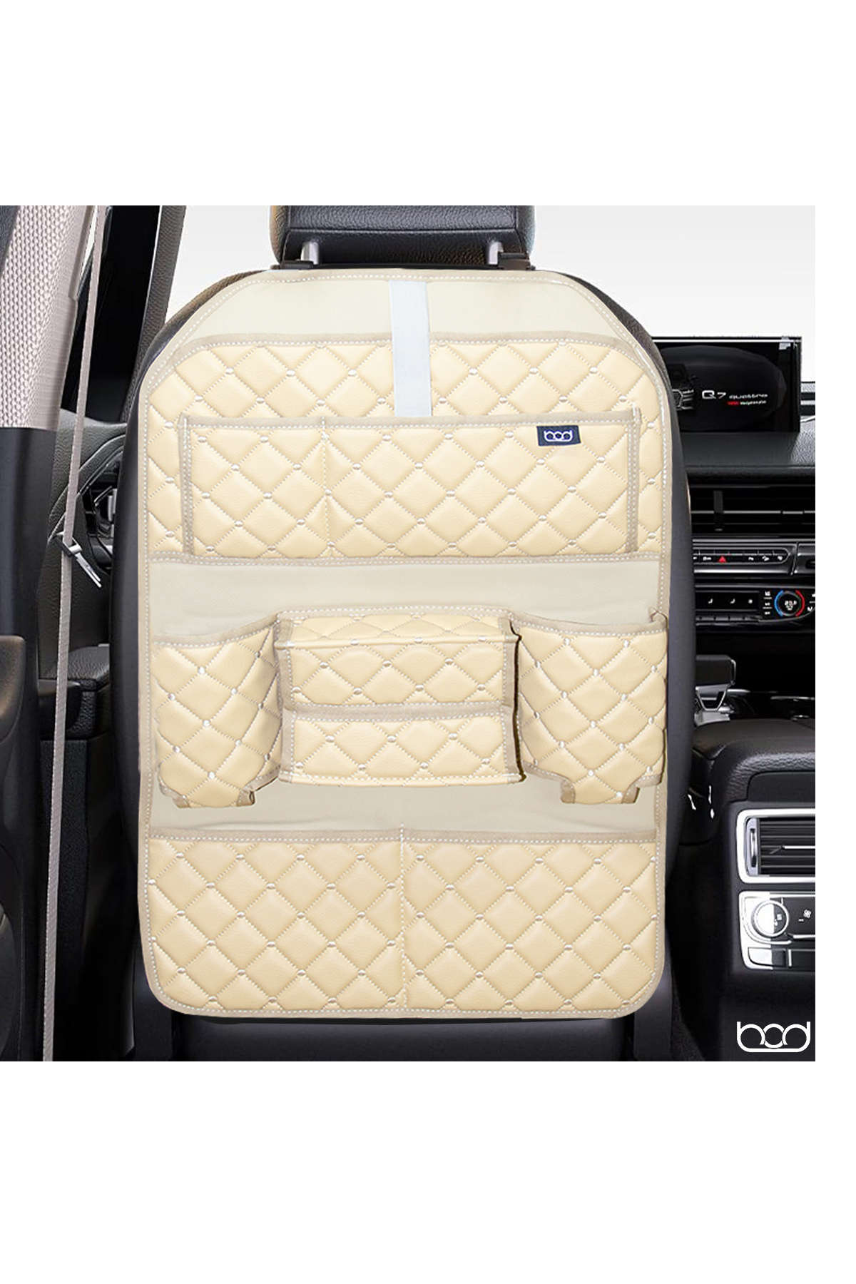 Bod Cunda Oto Koltuk Arkası Koruyucu Eşya Düzenleyici Araç içi Organizer Bej fotoğrafı 4 (önizleme)