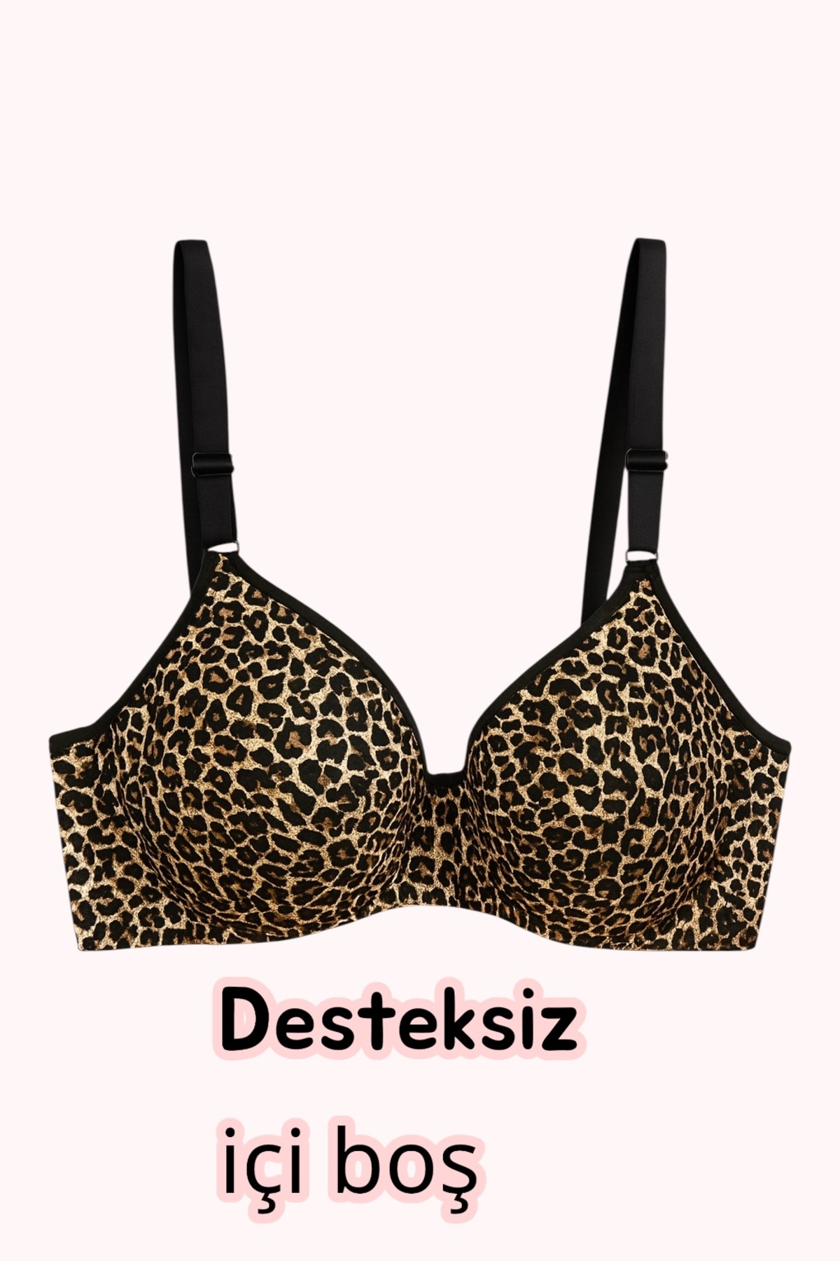 AYSEMİN TEKSTİL Leoparlı Büyük beden telsiz içi boş büyük beden sütyen 100 -105-110 görsel 3