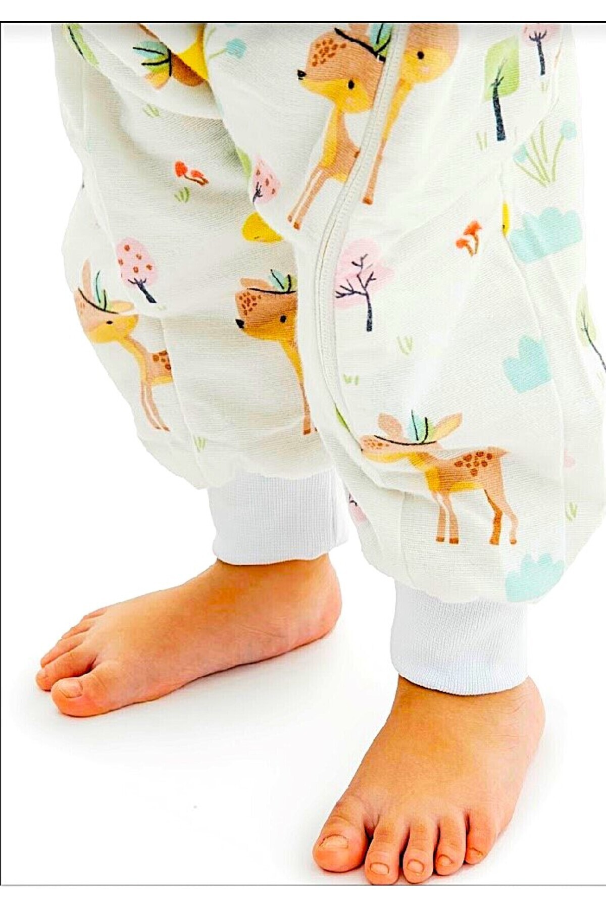 Happystore Elyafsız Organik Kışlık Uzun Kol Çift Kat %100 Pamuk Pazen Prenses Ceylan Cocuk Bebek Uyku Tulumu fotoğrafı 6 (önizleme)