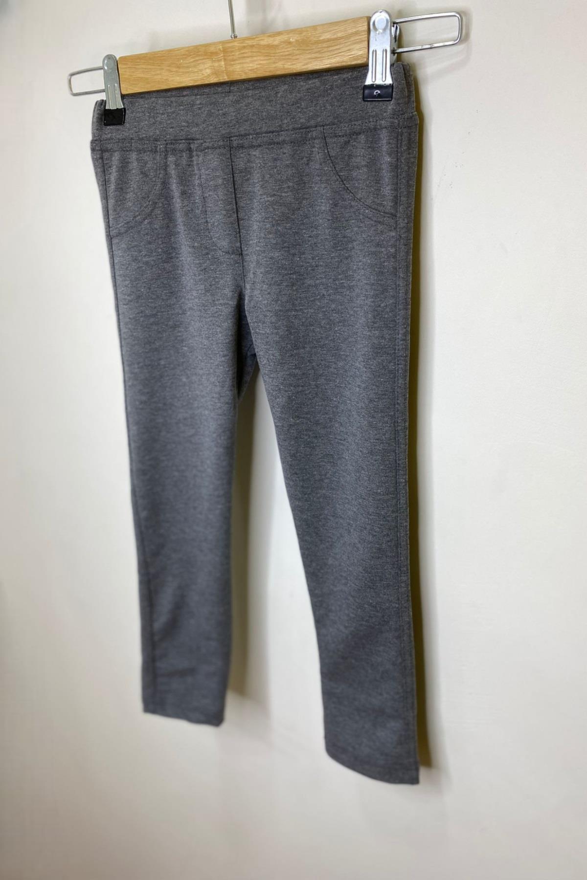 Genel Markalar Kız Bebek 1-5 Yaş Penye Uzun Tayt 3157 Füme fotoğrafı 3 (önizleme)