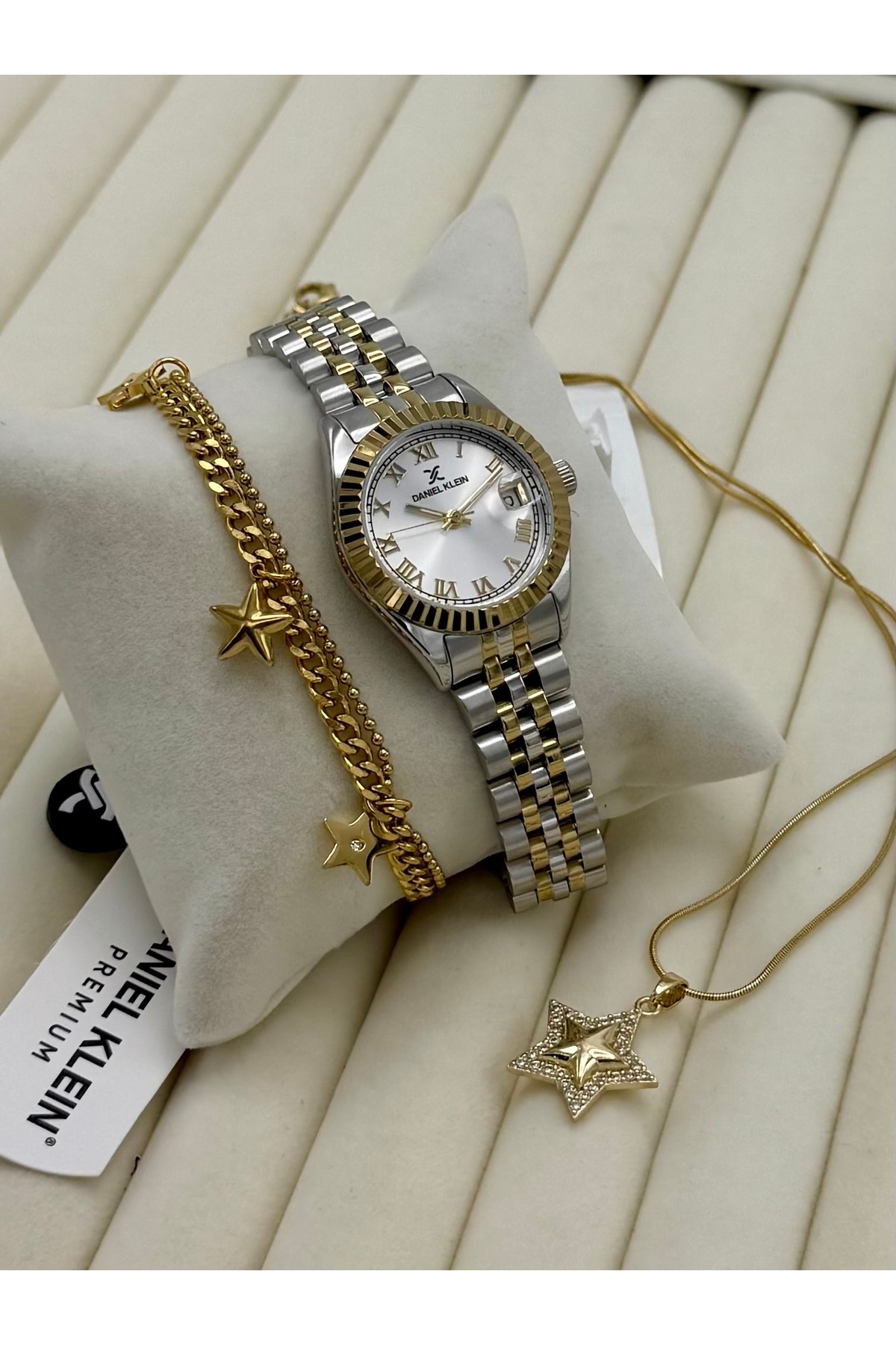 Daniel Klein Orijinal Kadın Kol Saati 2 Yıl Garantili Çelik Kolye Ve Bileklik Seti Dklrs17