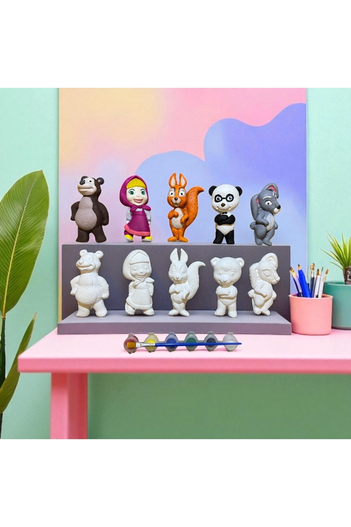 The Luma Atelier Masha ve Arkadaşları Taş Boyama Seti