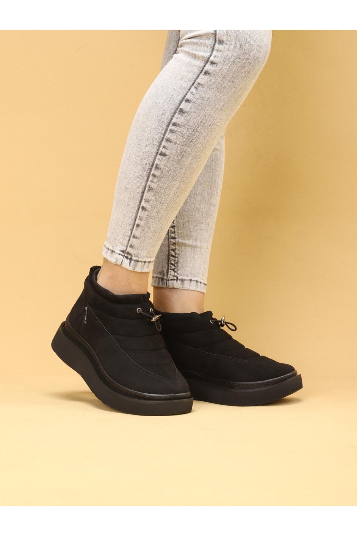 layki LUXOR Kadın Dolgulu Kışlık Siyah Sneaker Bot görsel 7