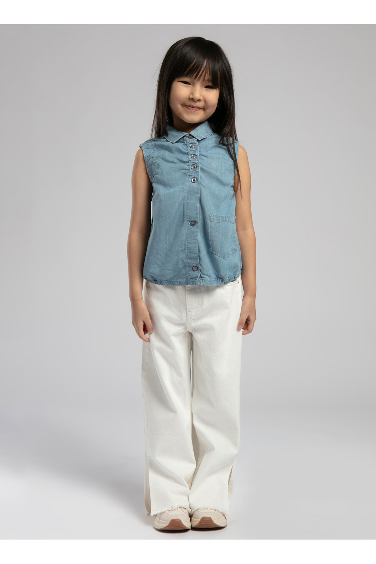 پیراهن دخترانه آبی ساده 252 LCG 141001 Lee Cooper