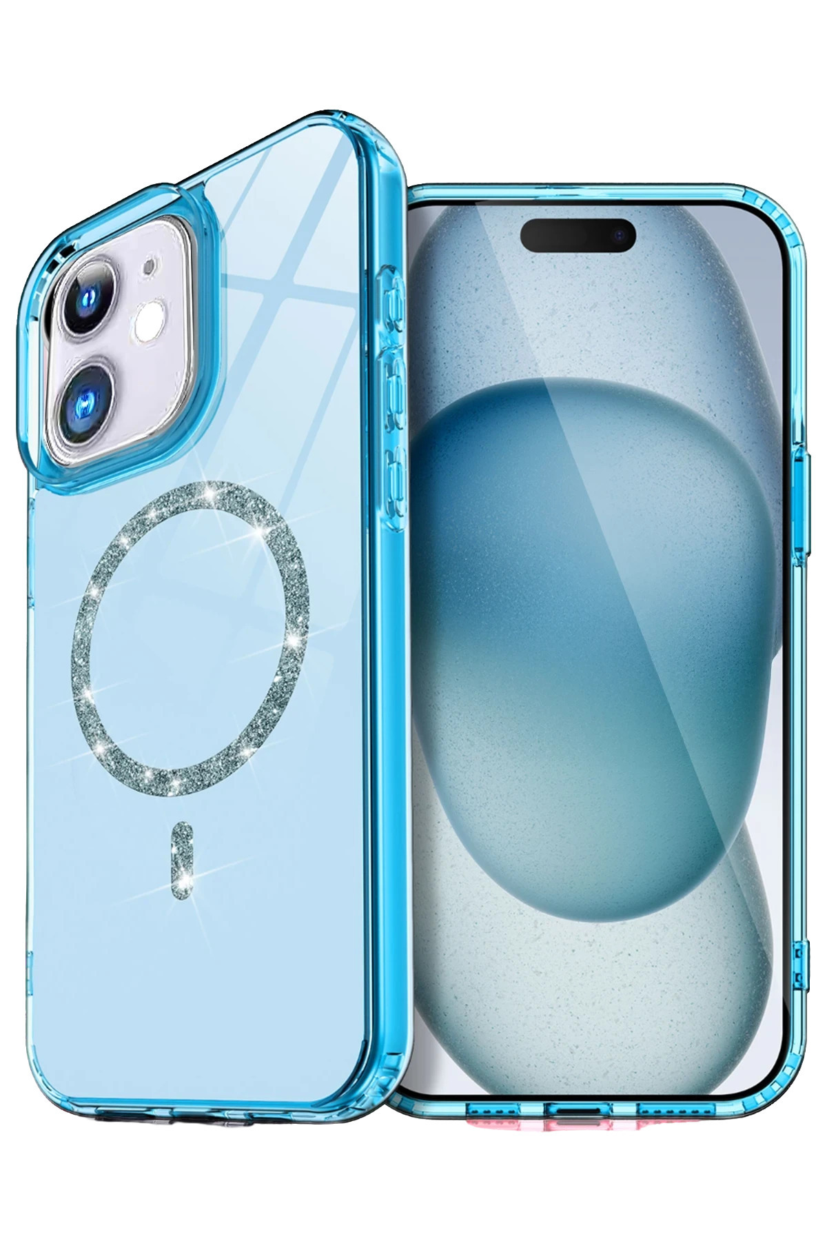 NewFace DEPOMIX Apple iPhone 11 Live Diamond Magsafe Kapak - Mavi