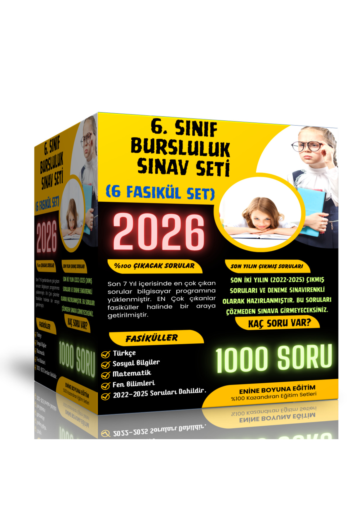【etsuzou プロフ要確認】クリニックノート6冊セット Enine Boyuna Eğitim 2025 6. Sınıf Bursluluk Sınav Seti (6 FASİKÜL