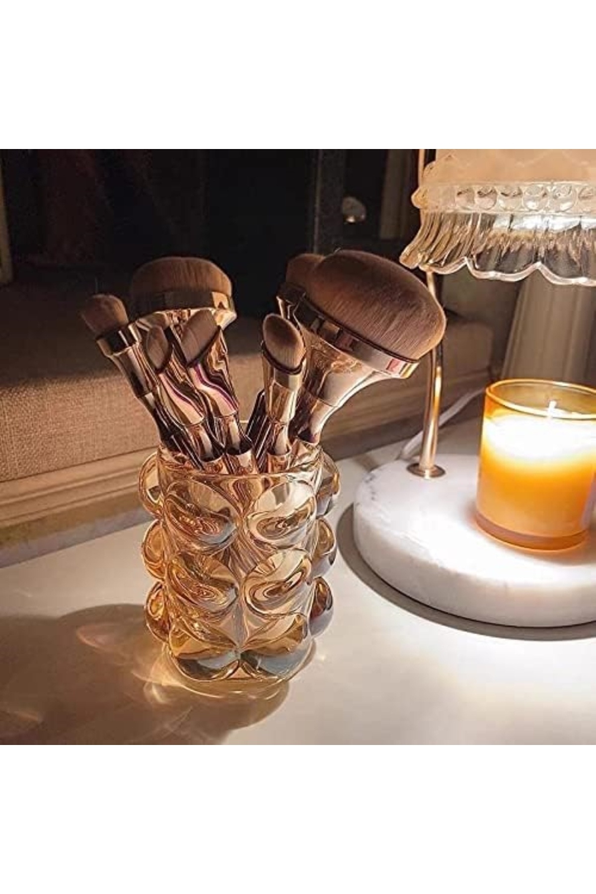 YNSK LUXURY | Bubble Cam Bardak & Mumluk & Fırça & Uçlu Kalem Tutucu