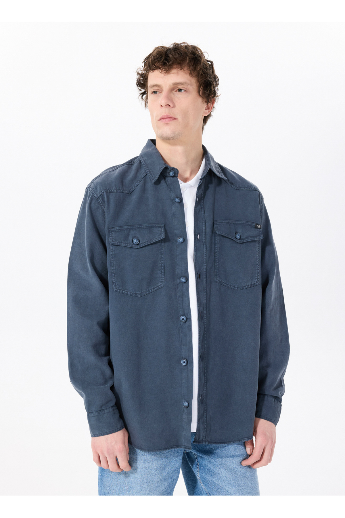 ماستنگ پیراهن مردانه ساده آنتراسیت طرح‌دار M5SM-GML1078