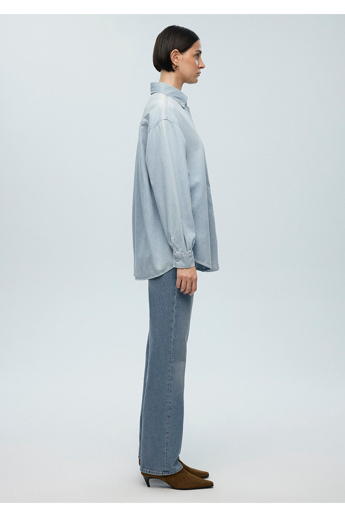 Maddie Iconic Buz Jean Gömlek Boyfriend 1210527-87095 — آبی — تصویر 5 از 5
