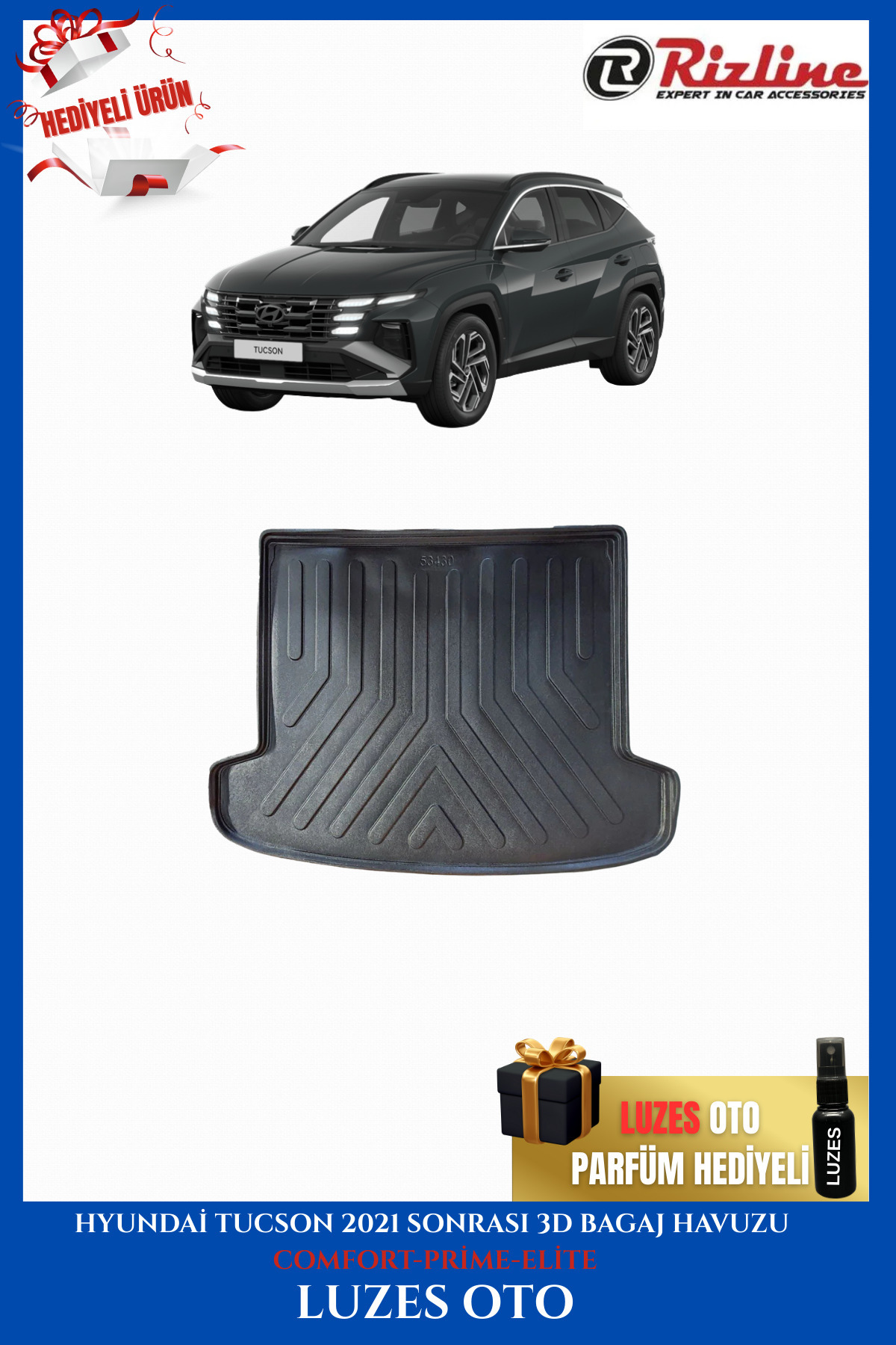 Rizline Hyundai Tucson 3D uyumlu Bagaj Havuzu COMFORT-PRİME-ELİTE 2021-2022-2023-2024-2025 Model Uyumlu