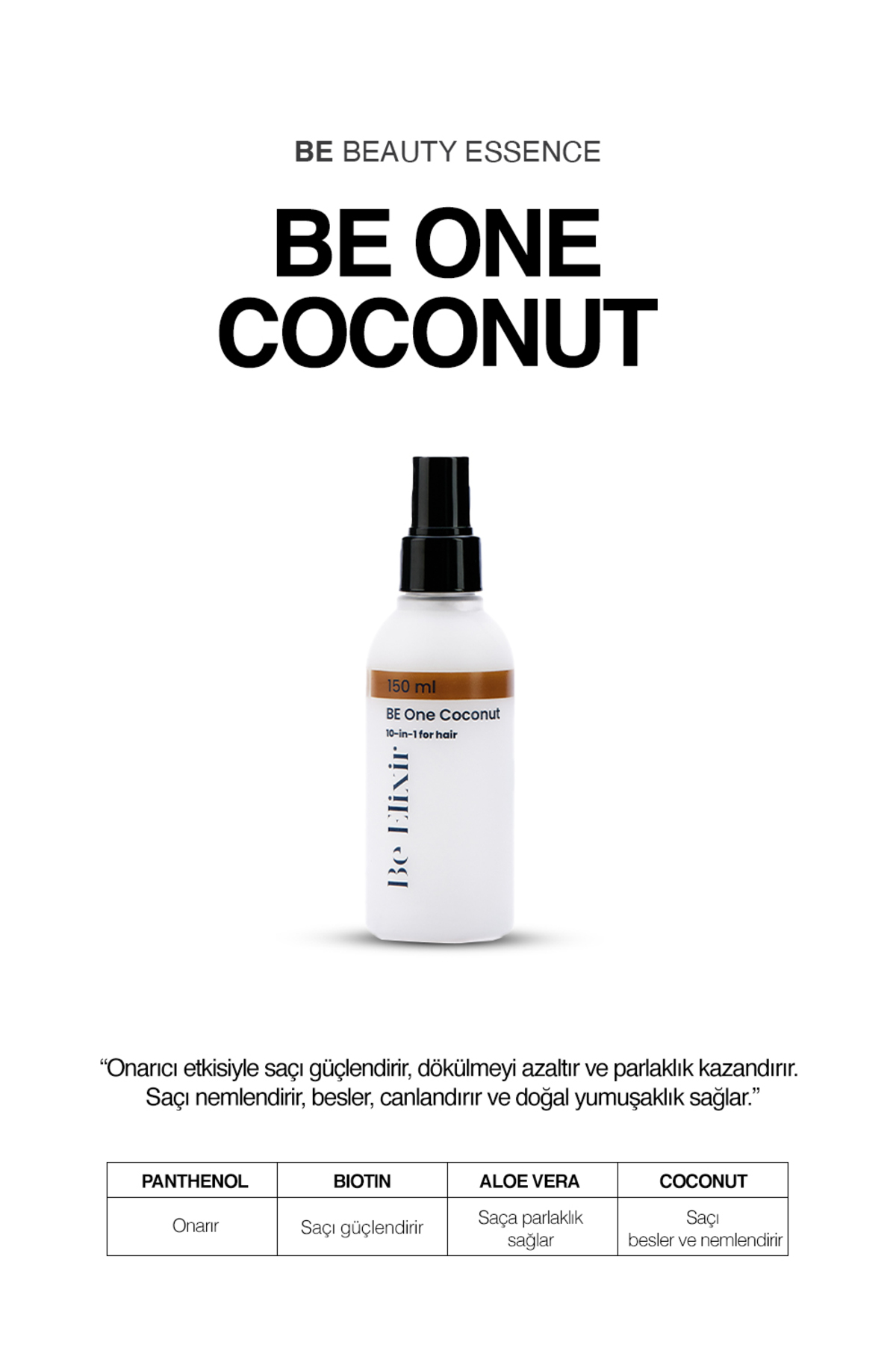 اسپری مراقبت از مو با عصاره نارگیل BeElixir Be One Coconut - 150 میلی لیتر — 1604 — تصویر 3 از 4
