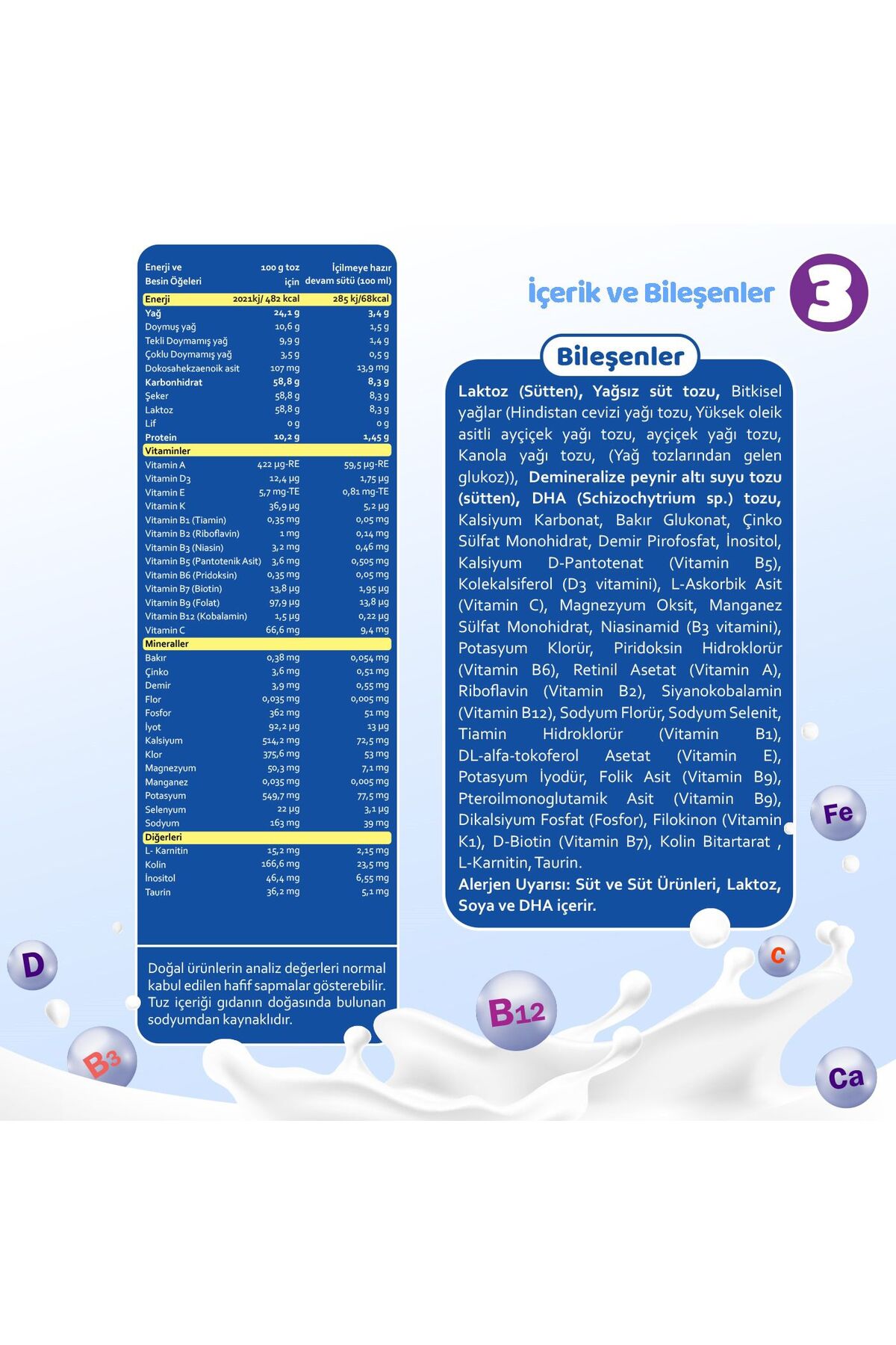 bebehum 3 Numara Tek Kullanımlık Bebek Devam Sütü fotoğrafı 5 (önizleme)