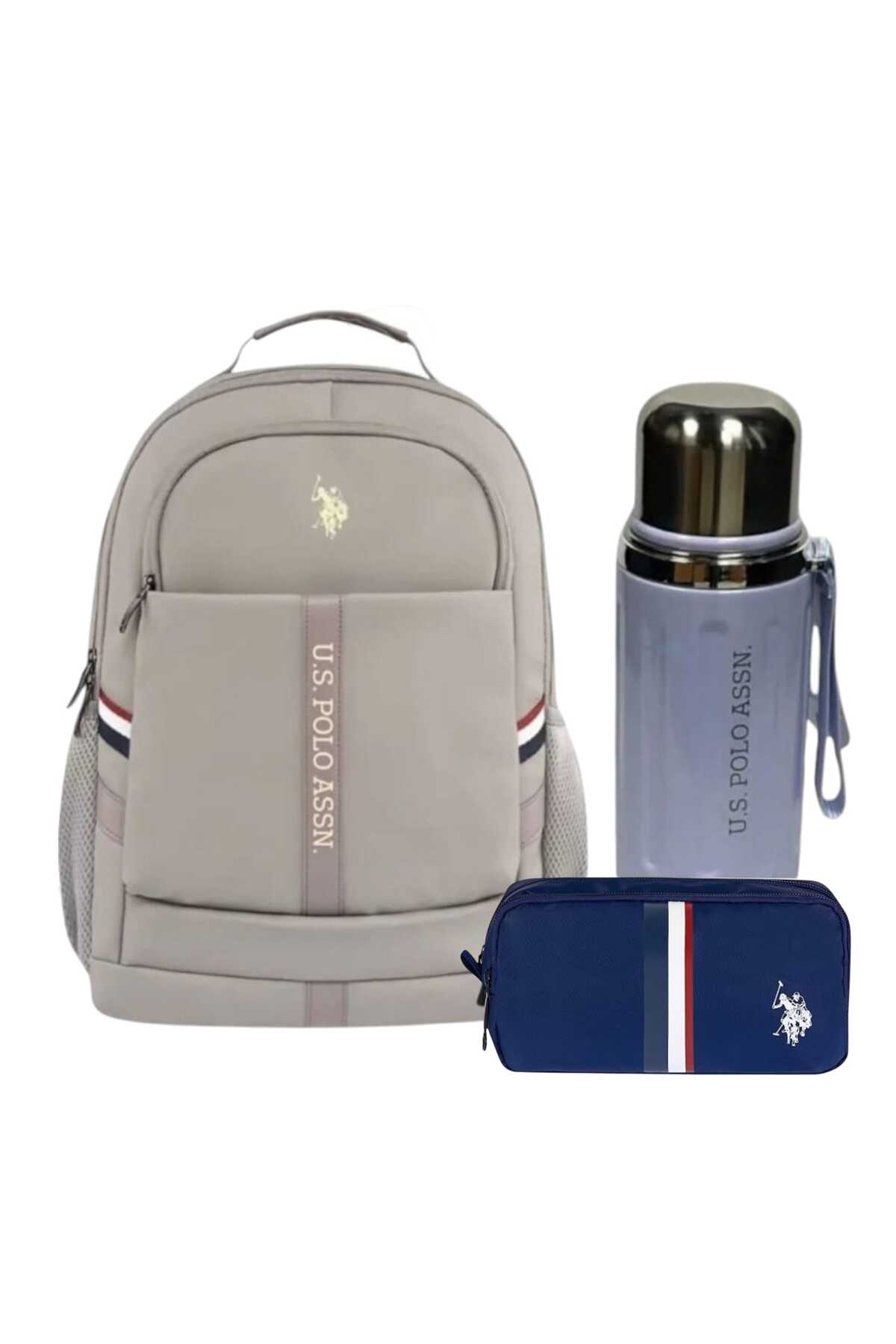 یو اس پولو کوله پشتی مدرسه، جامدادی، بطری آب فلزی، مجموعه ممتاز ۶۰۰ میلی‌لیتری