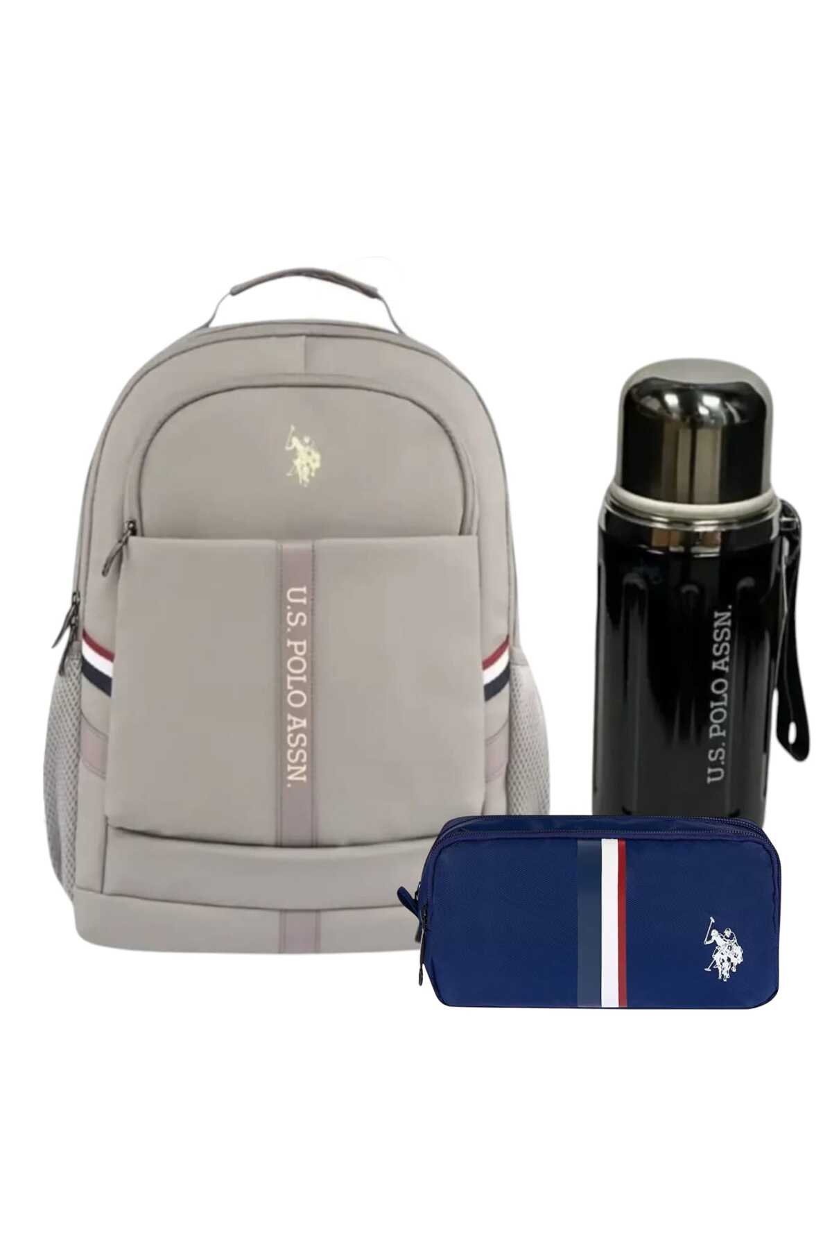 یو اس پولو کوله پشتی مدرسه، جامدادی، بطری آب فلزی، مجموعه ممتاز ۶۰۰ میلی‌لیتری