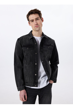 Mustang Yıkamalı Antrasit Erkek Denim Ceket M4WM-CKT-1883