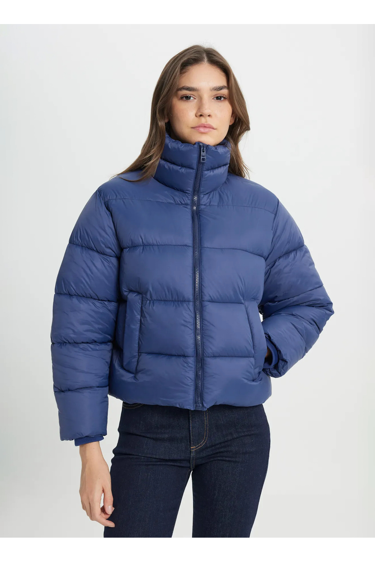 WRANGLER Loose Fit Rahat Kesim Lacivert Şişme Mont görsel 2