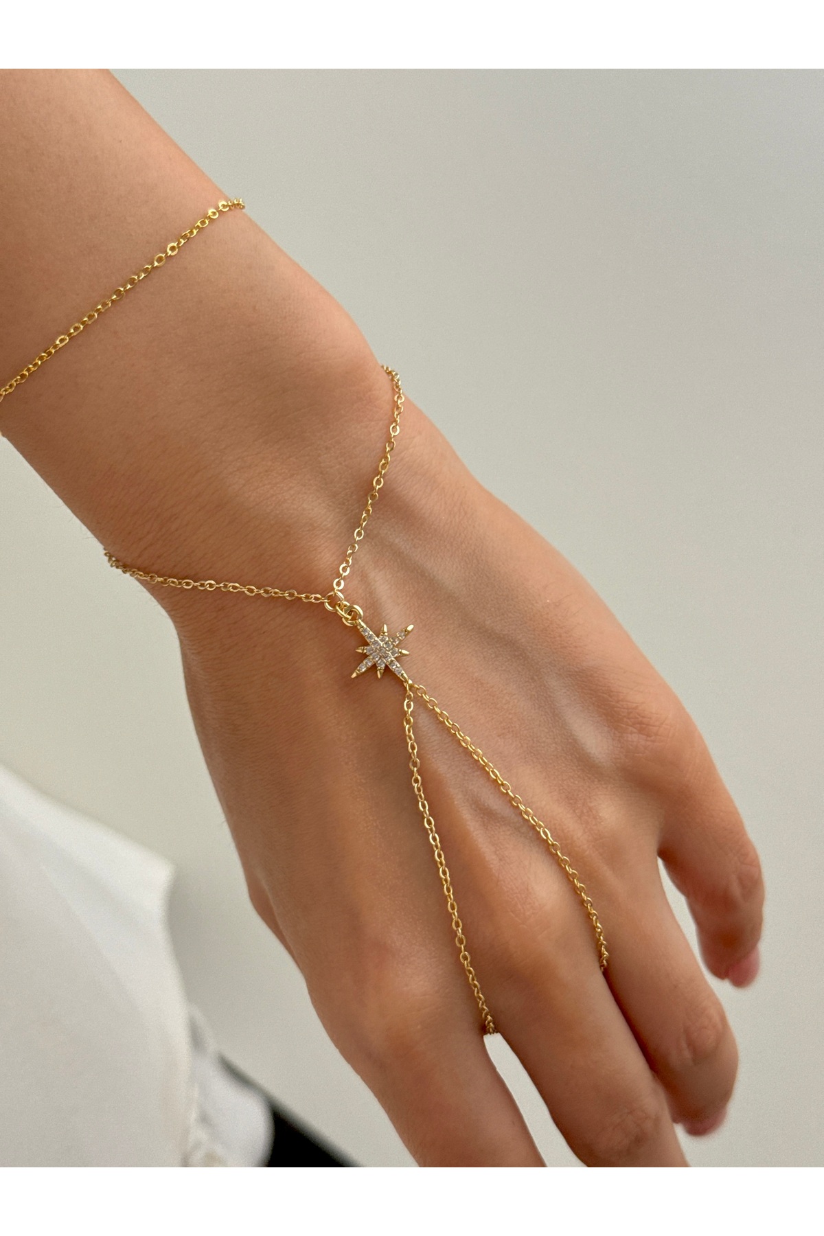 YOUES JEWELRY  Çelik 14K ALTIN RENK ŞAHMERAN BİLEKLİK KUTUP YILDIZI ŞAHMERAN - Görsel 5